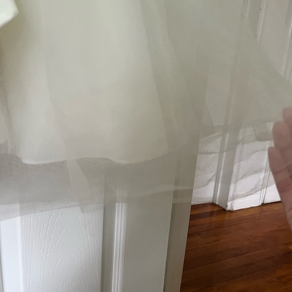 David's Bridal Ivory Kids Dress with Satin Bow - Picture 8 of 13